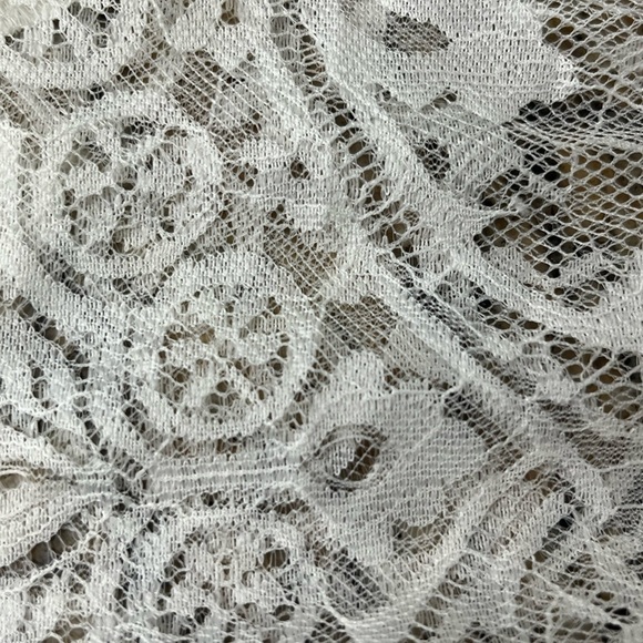 RAIN Ivory Lace Crochet Tunic Blouse Women’s L | Sheer Angelcore Boho Prairie - Picture 10 of 10